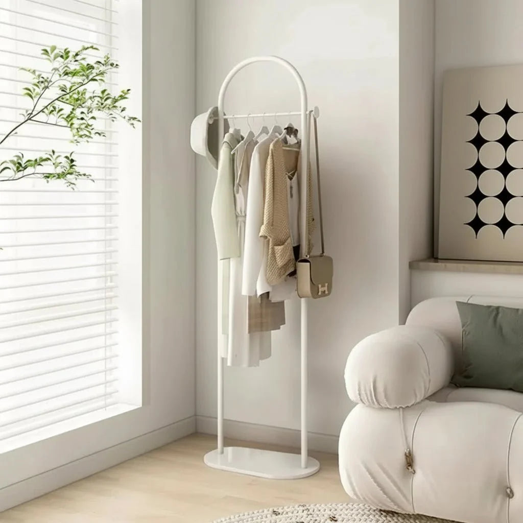 Clothes Rack Freestanding Metal Minimalist Design Gold Finish