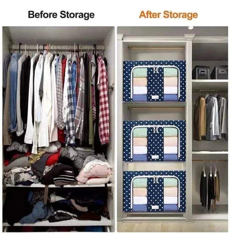 Clothes Storage Box Stackable Foldable 14.5 Gallon