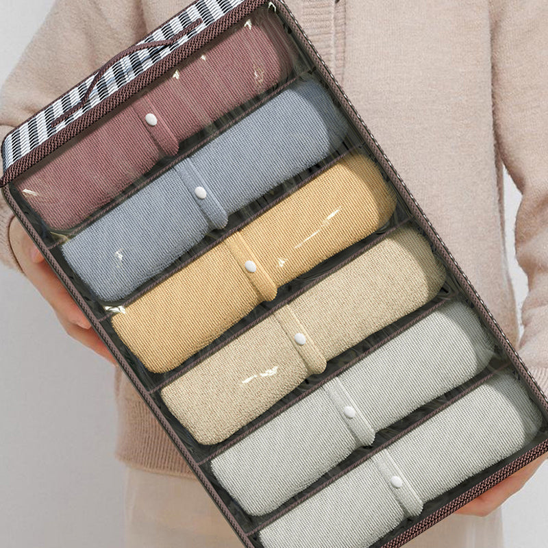 Clothes Storage Box Transparent Lid Stackable Reinforced Base