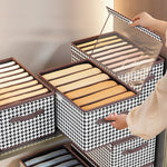 Clothes Storage Box Transparent Lid Stackable Reinforced Base