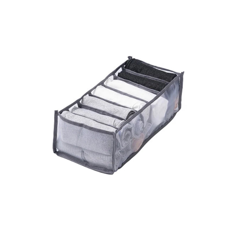 Clothing Drawer Organizer Compartmented Foldable Mesh Fabric