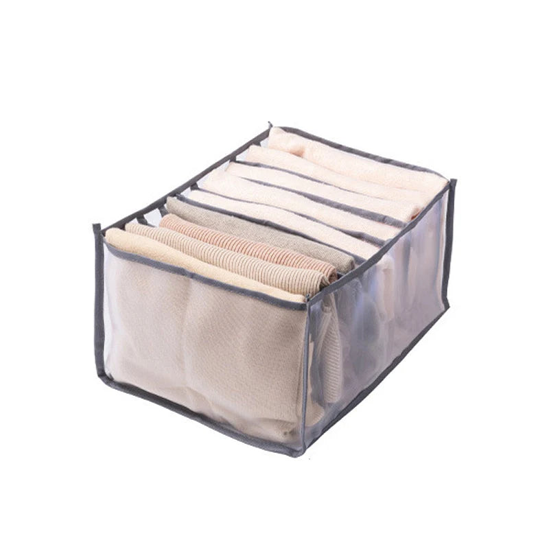 Clothing Drawer Organizer Compartmented Foldable Mesh Fabric