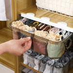 Clothing Drawer Organizer Transparent Stackable Breathable Washable