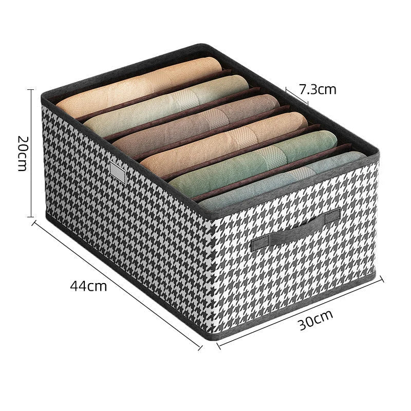 Clothing Organizer 6 Compartments Foldable Space-Saving With Handles