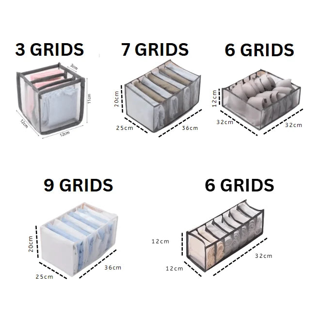 Clothing Organizer Multi-Grid Foldable Stackable