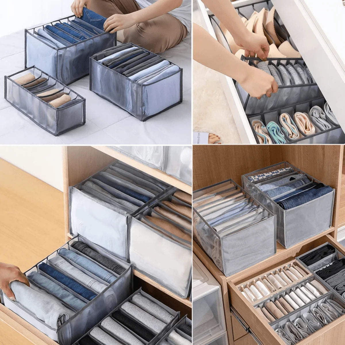 Clothing Organizer Set Multi-Grid Washable Nylon