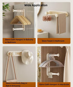 Clothing Rack Wall-Mounted Dual Rods Height-Adjustable ABS Plastic
