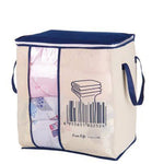 Clothing Storage Bag Transparent Window Double Zipper Foldable