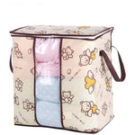 Clothing Storage Bag Transparent Window Double Zipper Foldable