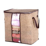 Clothing Storage Bag Transparent Window Double Zipper Foldable