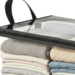 Clothing Storage Bags Clear Double-Zip Foldable Reinforced Handles