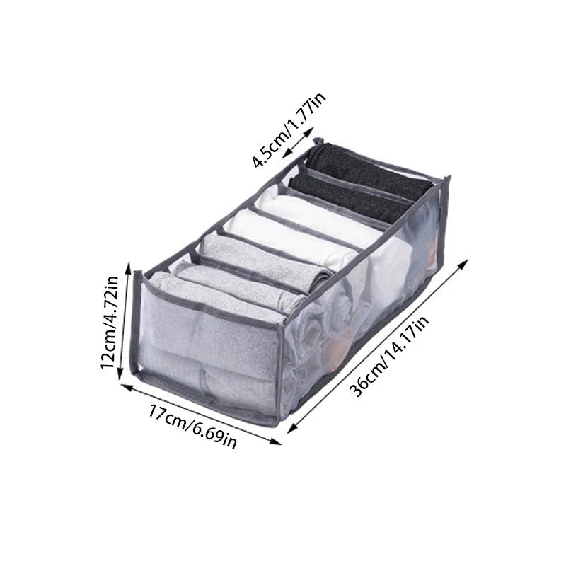 Clothing Storage Organizer Compartmented Foldable Mesh