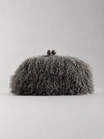 Clutch Bag Plush Fur Texture Secure Clasp Closure