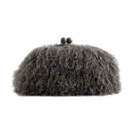 Clutch Bag Plush Fur Texture Secure Clasp Closure
