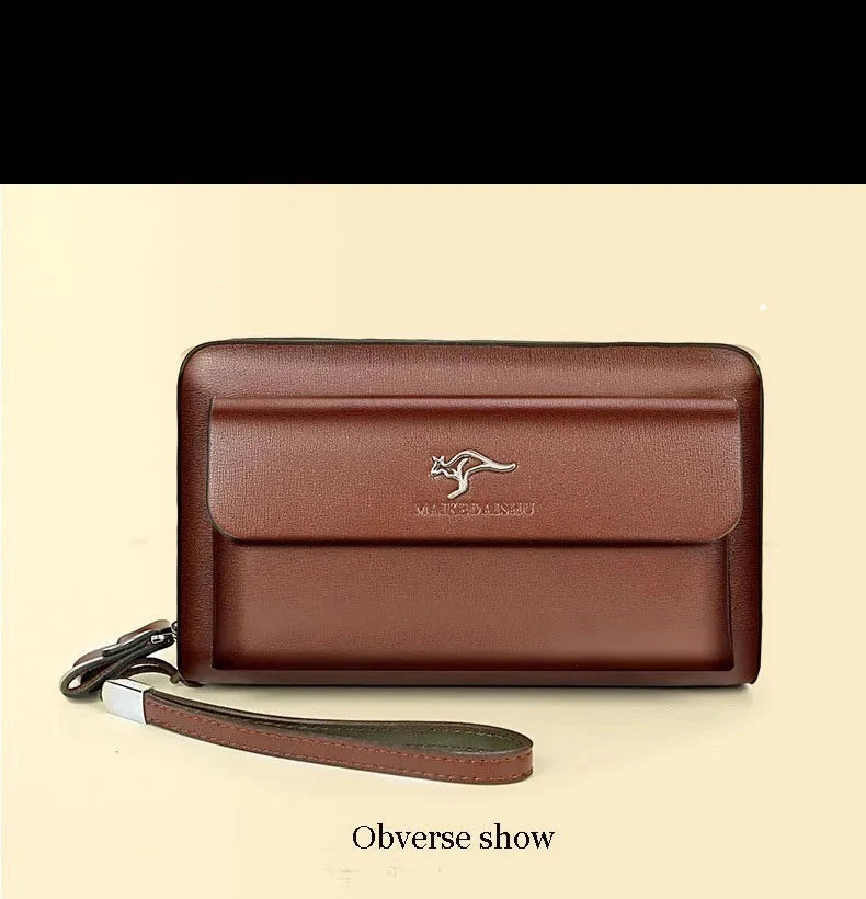 Clutch Wallet Faux Leather Dual Zip 14 Card Slots