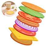 Coaster Set Burger Stack Design Non-Slip Set of 8