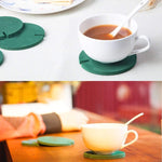 Coaster Set Cactus-Shaped Non-Slip Heat-Resistant with Storage Holder