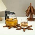 Coaster Set Tree-Shaped Heat-Resistant Wood