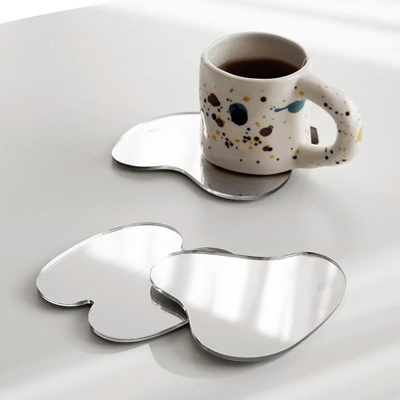 Coasters Irregular Mirror Design for Jewelry Display