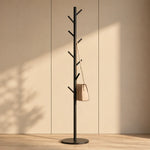 Coat Rack Freestanding Metal 8 Hooks Weighted Base