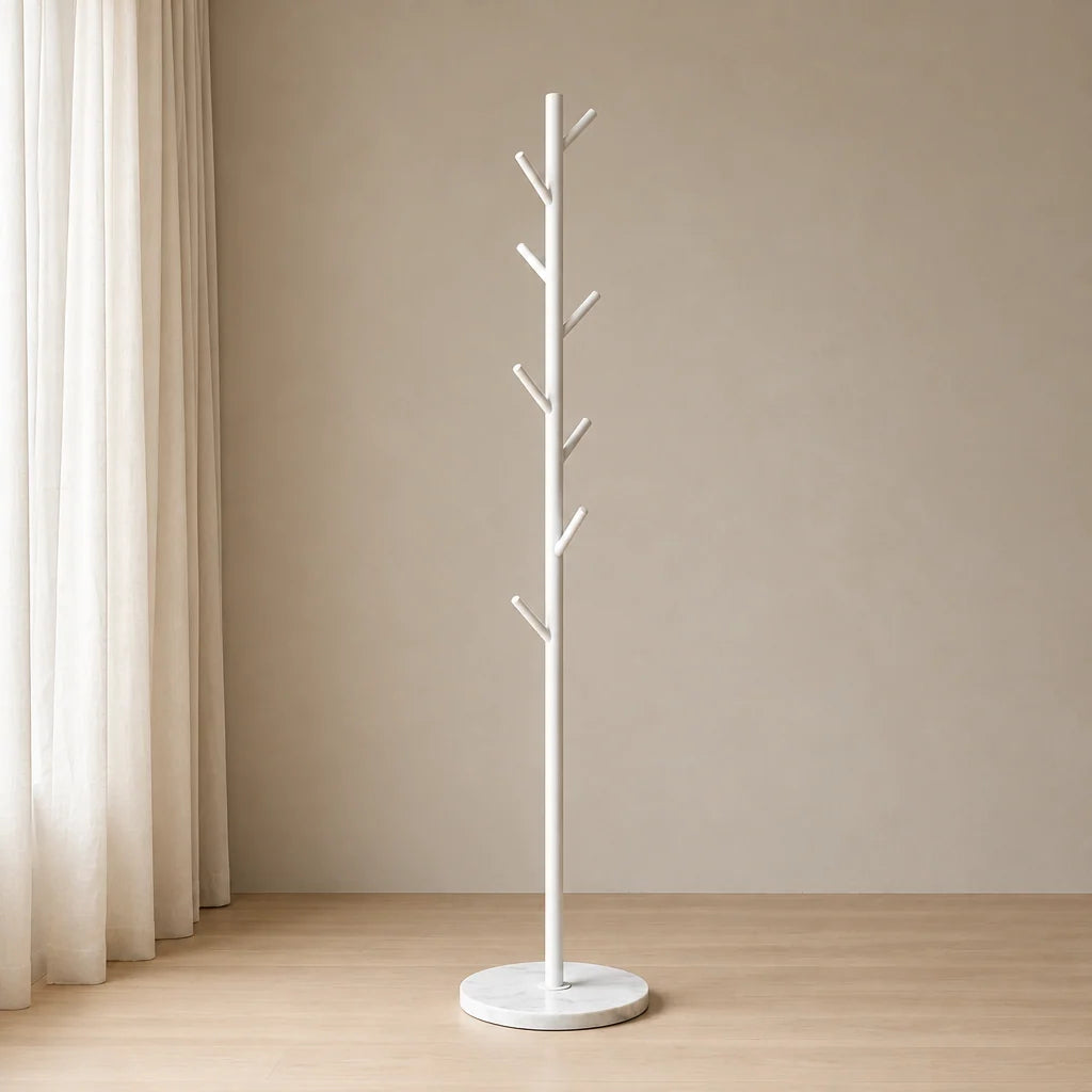 Coat Rack Freestanding Metal 8 Hooks Weighted Base