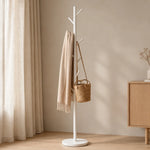 Coat Rack Freestanding Metal 8 Hooks Weighted Base