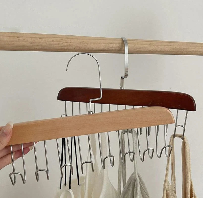 Coat Rack Stainless Steel Non-Slip Hooks 10 Garment Capacity
