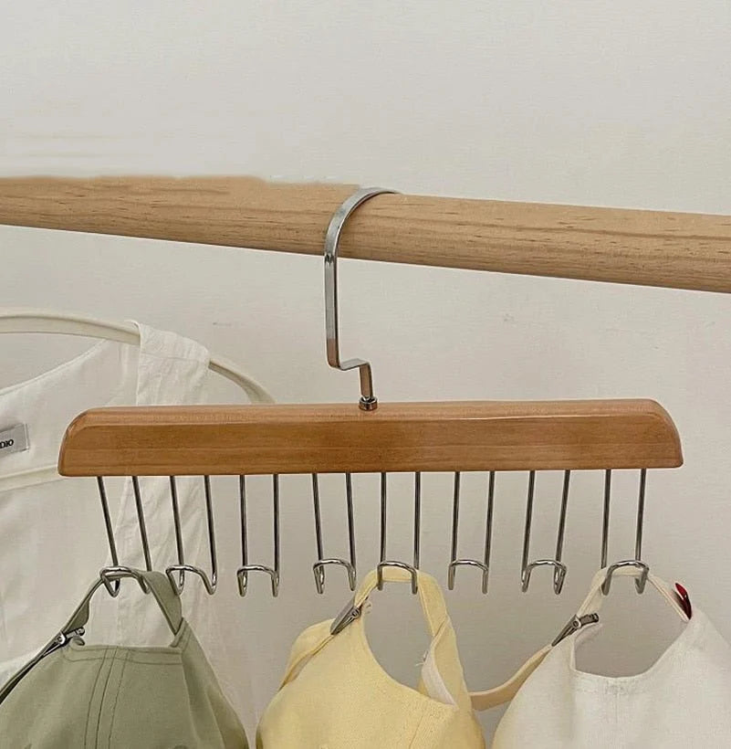Coat Rack Stainless Steel Non-Slip Hooks 10 Garment Capacity