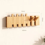 Coat Rack Wall-Mounted Beech Wood 3–12 Hooks