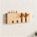 Coat Rack Wall-Mounted Beech Wood 3–12 Hooks