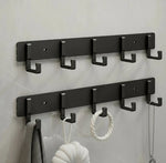 Coat Rack Wall-Mounted Metal Multiple Hooks Space-Saving