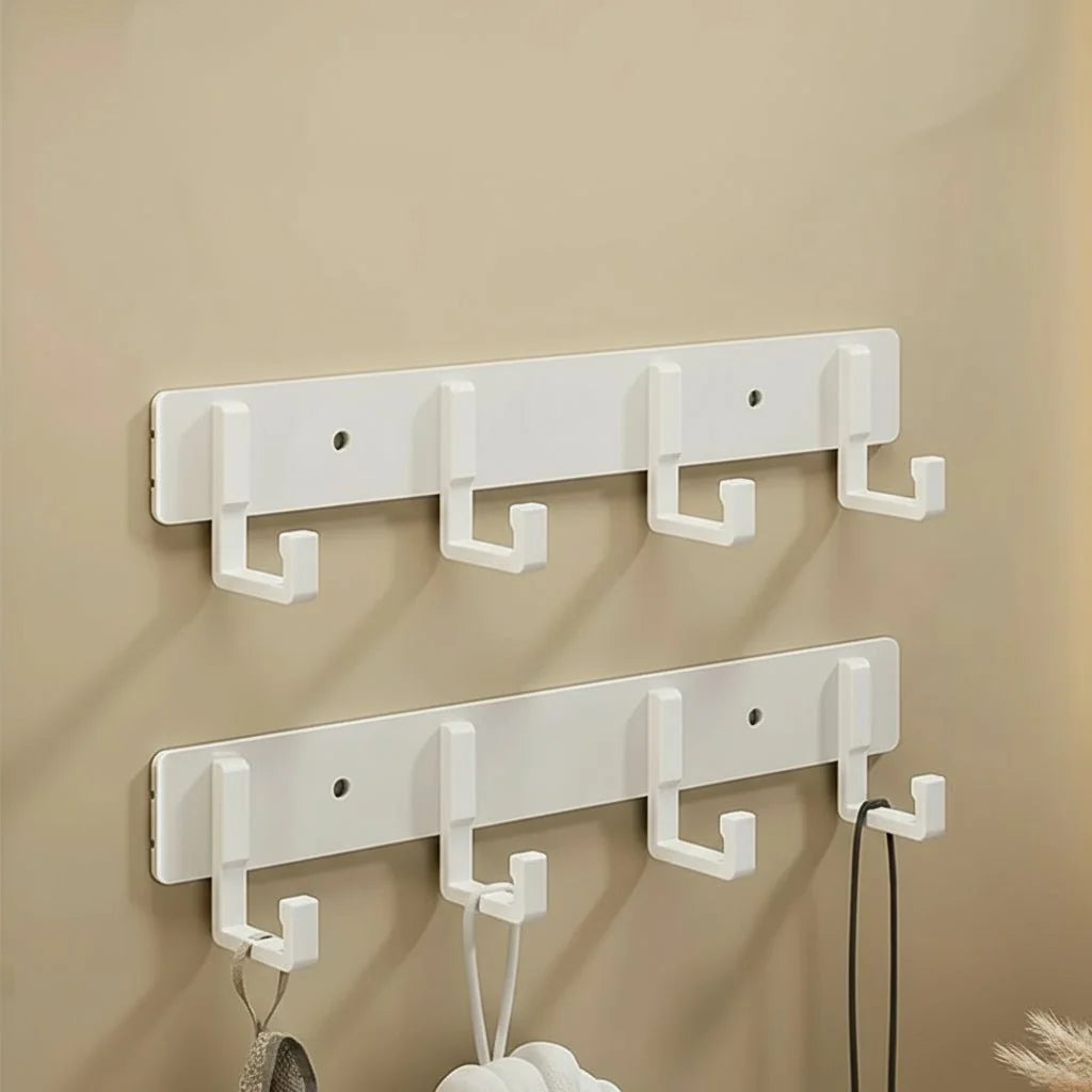 Coat Rack Wall-Mounted Metal Multiple Hooks Space-Saving