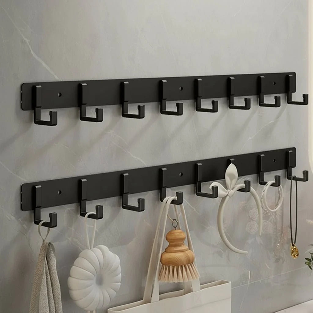 Coat Rack Wall-Mounted Metal Multiple Hooks Space-Saving