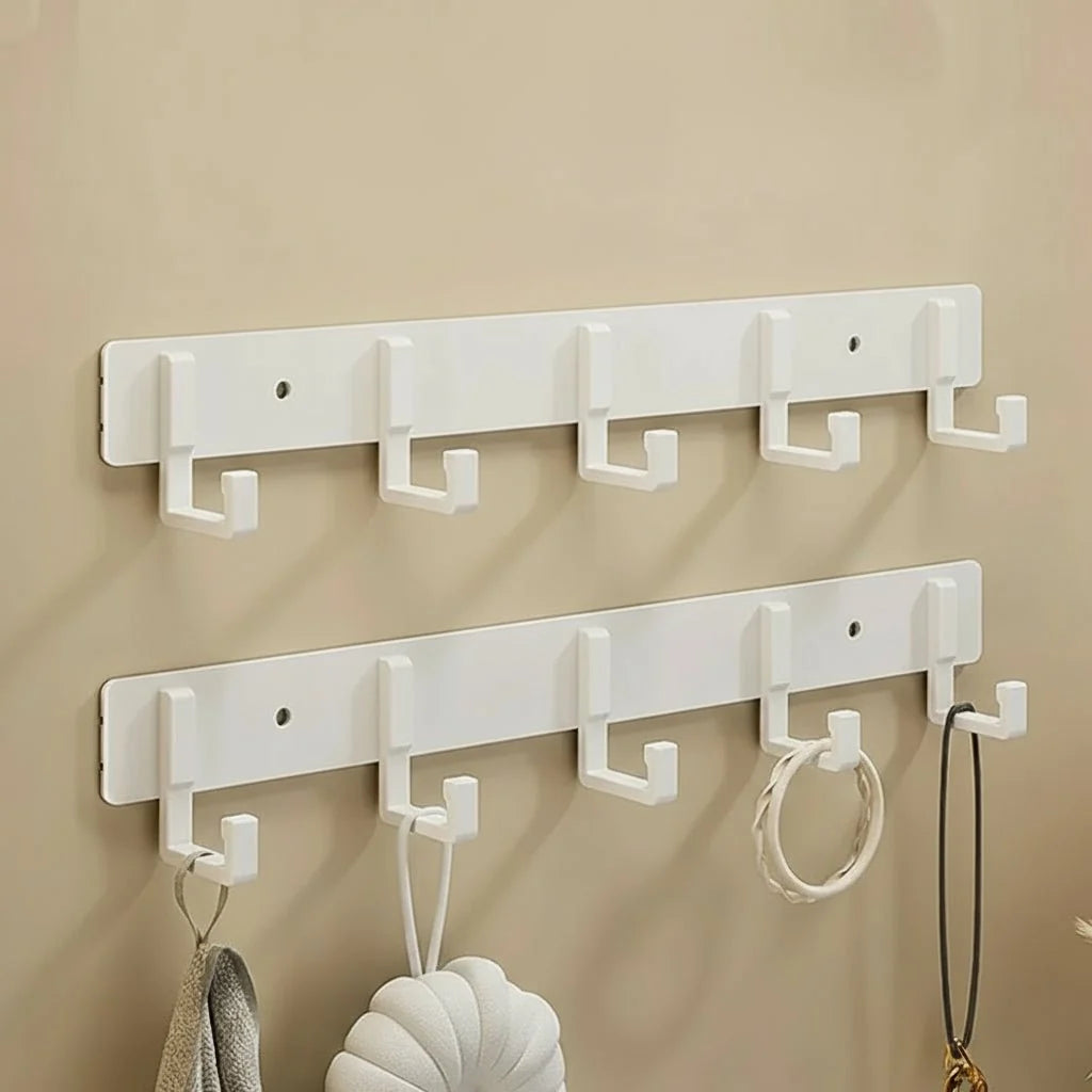 Coat Rack Wall-Mounted Metal Multiple Hooks Space-Saving