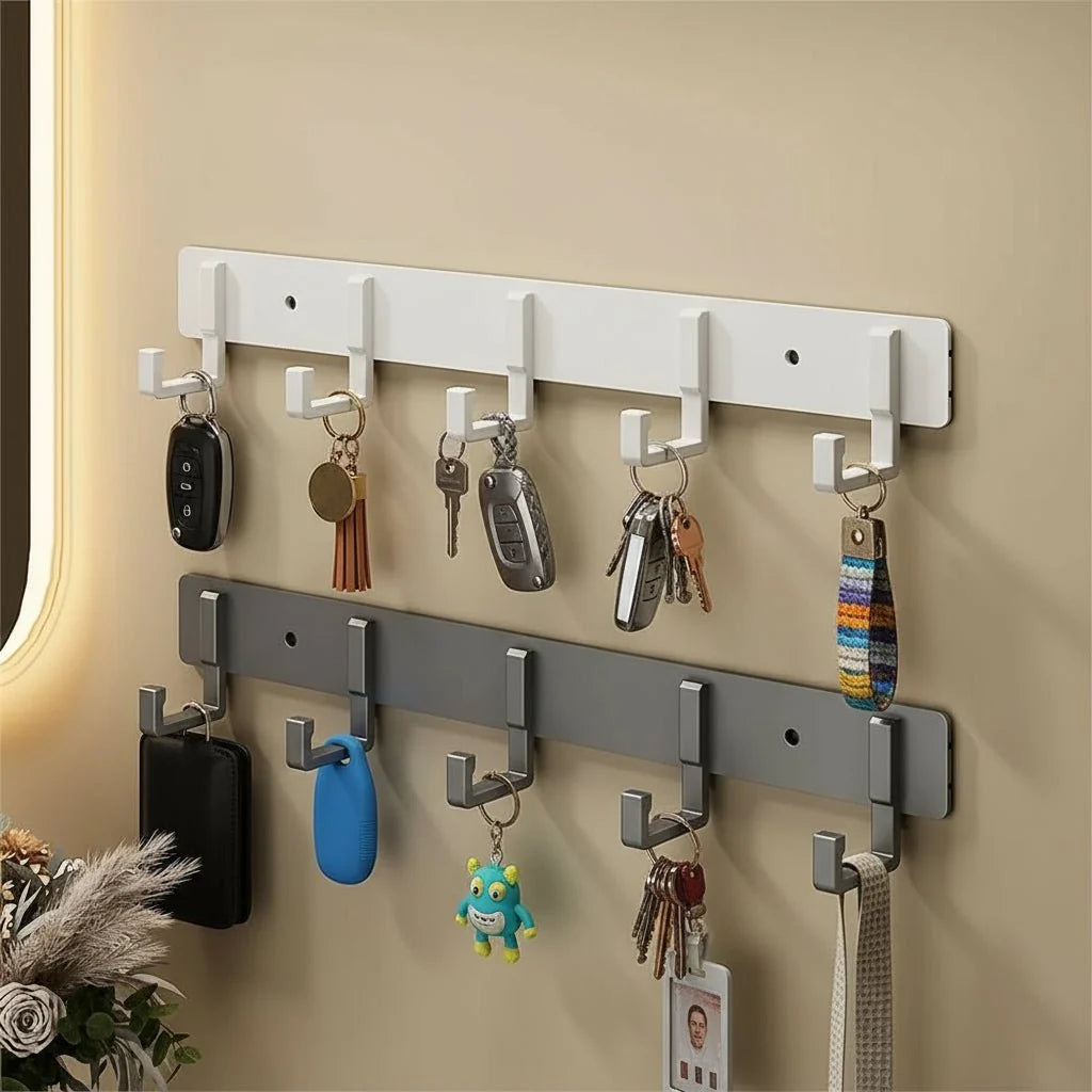 Coat Rack Wall-Mounted Metal Multiple Hooks Space-Saving