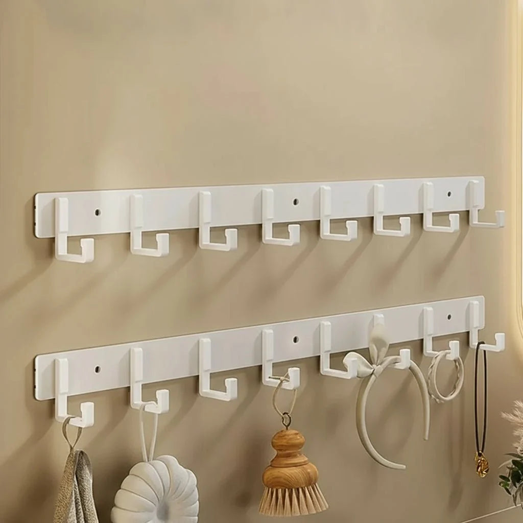 Coat Rack Wall-Mounted Metal Multiple Hooks Space-Saving