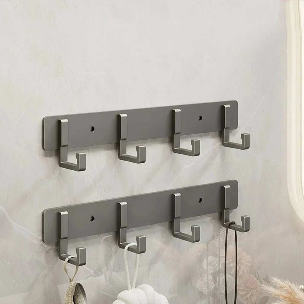 Coat Rack Wall-Mounted Metal Multiple Hooks Space-Saving