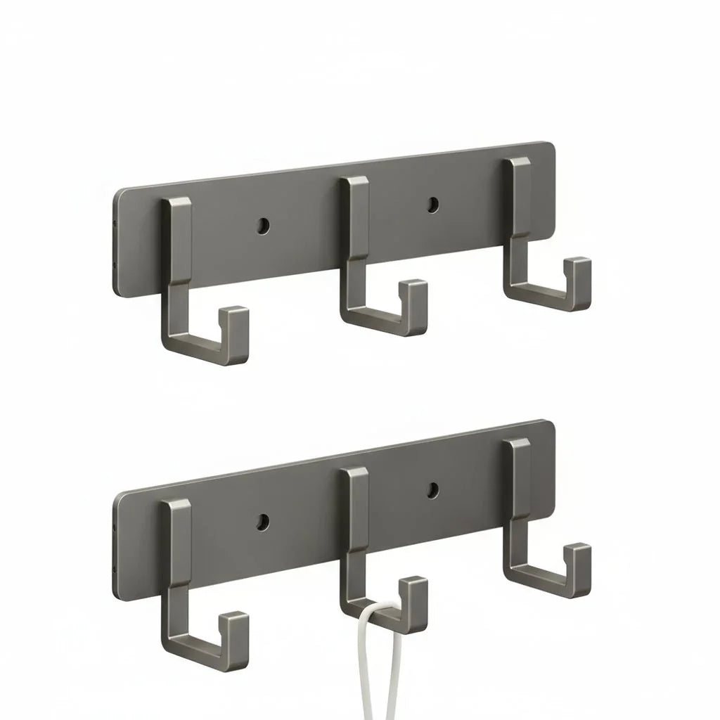 Coat Rack Wall-Mounted Metal Multiple Hooks Space-Saving