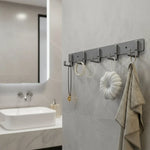 Coat Rack Wall-Mounted Metal Multiple Hooks Space-Saving