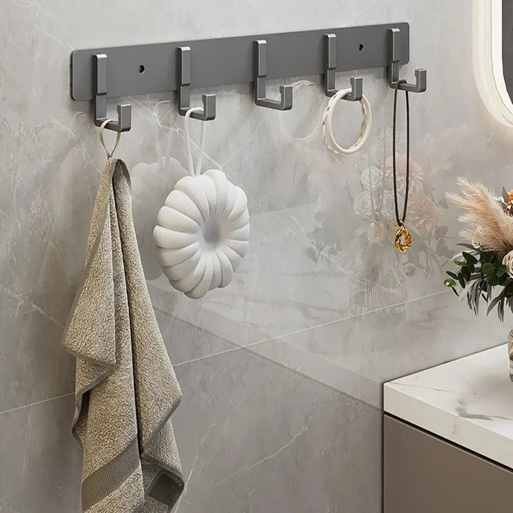 Coat Rack Wall-Mounted Metal Multiple Hooks Space-Saving