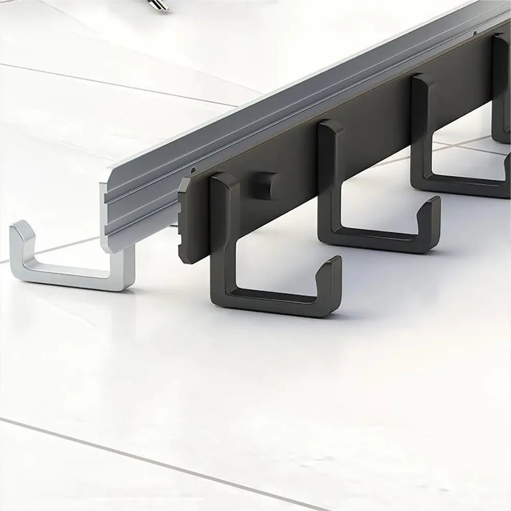 Coat Rack Wall-Mounted Metal Multiple Hooks Space-Saving