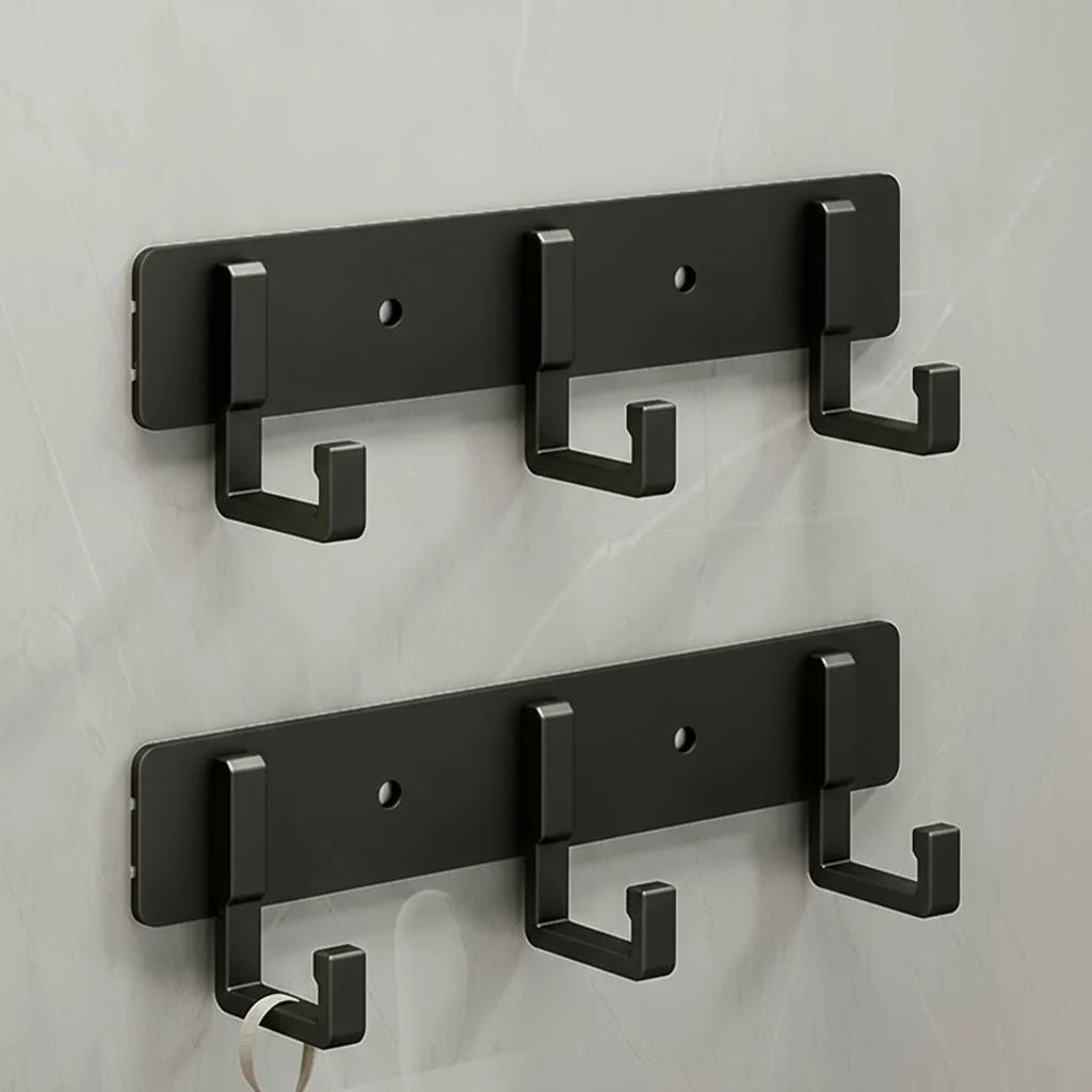 Coat Rack Wall-Mounted Metal Multiple Hooks Space-Saving