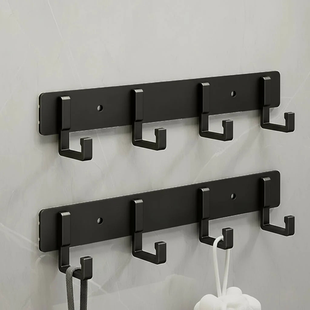 Coat Rack Wall-Mounted Metal Multiple Hooks Space-Saving