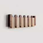 Coat Rack Wooden Fold-Away Hooks Wall-Mounted