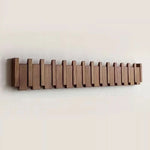 Coat Rack Wooden Fold-Away Hooks Wall-Mounted