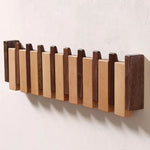 Coat Rack Wooden Fold-Away Hooks Wall-Mounted