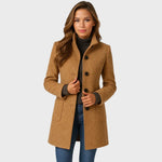 Coat Tailored Fit Button Closure Warm Fabric