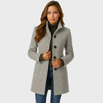 Coat Tailored Fit Button Closure Warm Fabric