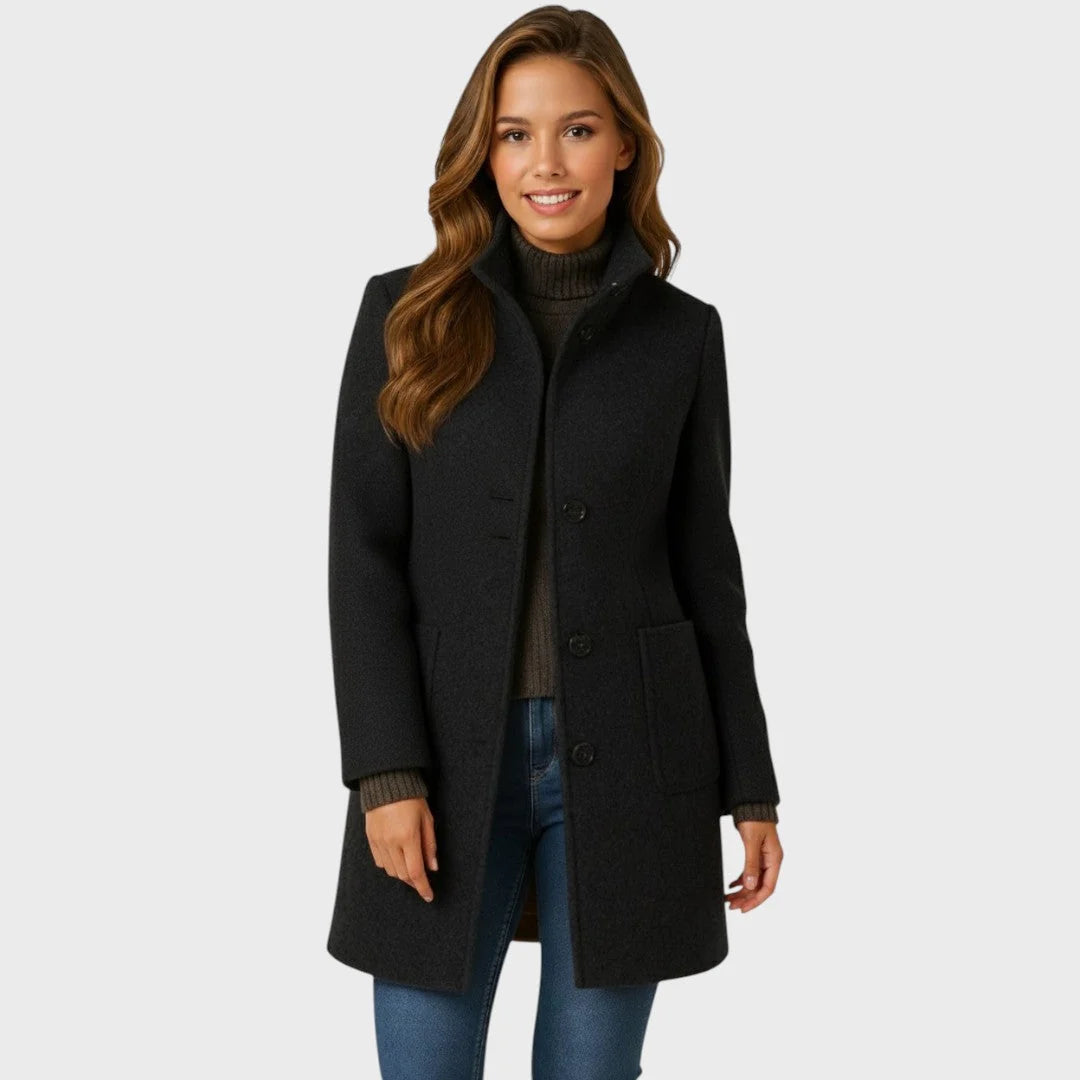 Coat Tailored Fit Button Closure Warm Fabric
