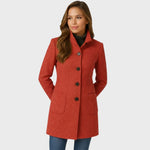 Coat Tailored Fit Button Closure Warm Fabric